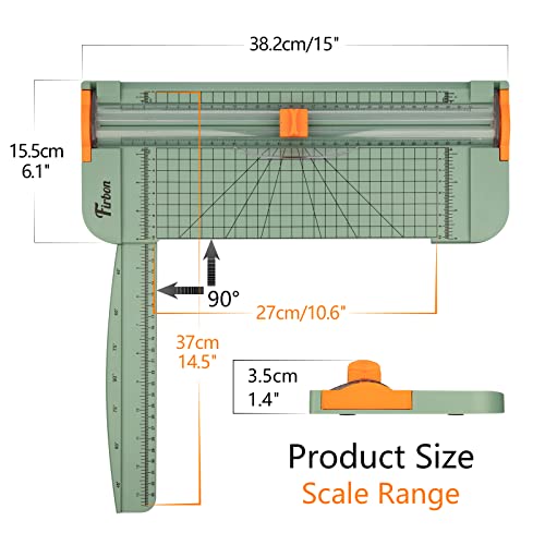 Firbon A4 Paper Cutter, 12 Inch Paper Trimmer with Extened Ruler, Morandi - color: Morandi