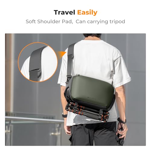 K&F CONCEPT Large Camera Sling Bag, Everyday Shoulder Bag - color: 13 Deep Green Large