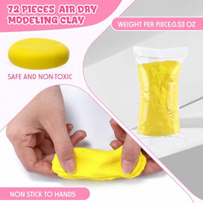 VioraWhite 72 Pcs 38oz Air Dry Clay Bulk Modeling Clay,Pastel - color: Pastel