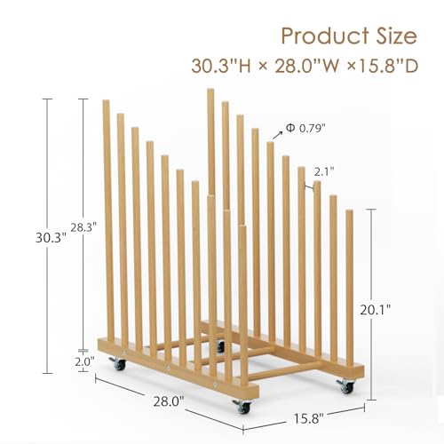 Art Storage Rack with Caster Wheels, Painting Storage for Canvas - color: rack