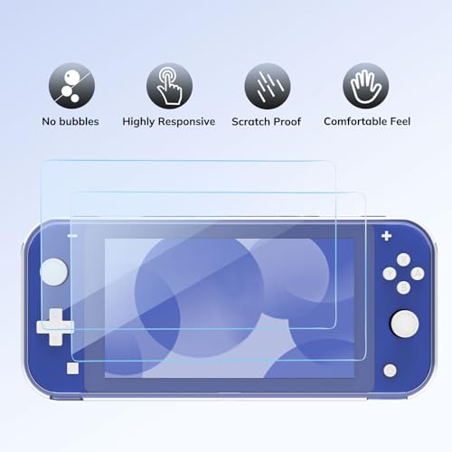 Younik Switch Lite Case, Portable Switch Lite Carrying Case, 14 in 1 Accessories Kit with Carrying Case, Protective Cover, Game Card Case, Screen Protectors, Thumb Grips, Pendant and straps (Black) - color: Black