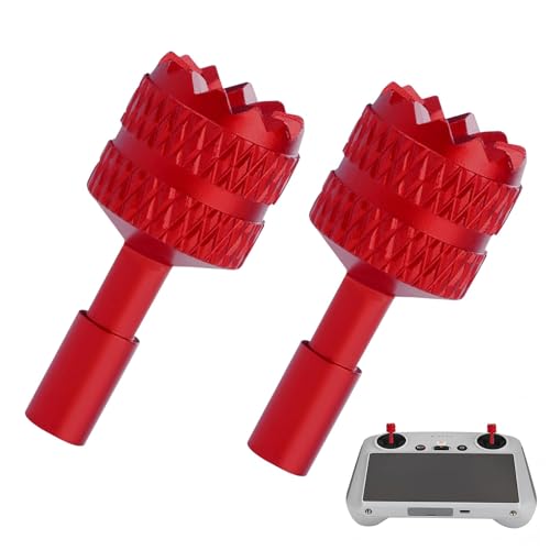 2 Pcs Mini 4 Pro/Mini 3 Pro Joysticks, Detachable Aluminum Alloy Drone Joysticks Compatible with DJI 3 Pro/4 Pro/Mini 4 Pro/Air 3 /Mavic 3 Pro RC 2 Remote Controller Replacement Accessories (Red) - color: Red ＆ 2pcs