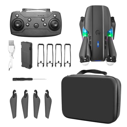 ikaufen E99 Drone Single camera,No Screen Control Camera for Adults RC Drone With 480P Dual Camera WiFi FPV Foldable Quadcopter Aircraft +1 Battery (E99 No Screen Control Black) - size: E99 Single Camera Black
