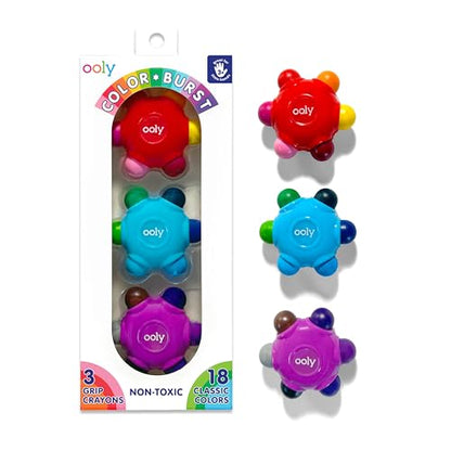 Ooly Color Burst Grip Crayons for Toddlers, Set of 3 - style: Grip Crayon
