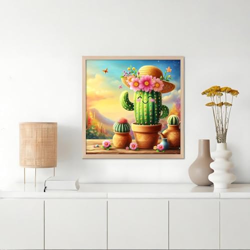XIYOUVIGOR Diamond Painting Kits for Adults, Cactus Diamond Art Kit - color: Cactus