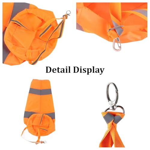 HEEPDD Airport Windsock, 15. Orange Fluorescent Wind Direction Measurement Sock with Reflective Belt for Outdoor Use