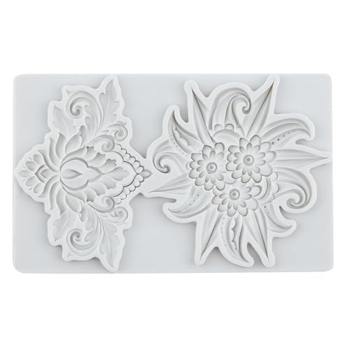 Flower Polymer Clay Mold Baroque Relief Flower Silicone Molds - color: Style G