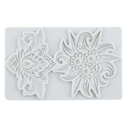Flower Polymer Clay Mold Baroque Relief Flower Silicone Molds - color: Style G