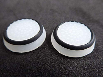 Silicone Thumb Stick Joystick Cap Analog Grip Thumbsticks Cap Cover Case for Switch NS Controller (White-Black) - color: White-Black