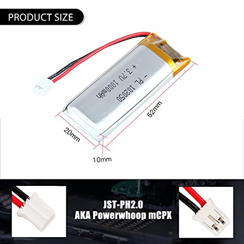 102050 3.7V Lipo Battery 1000mAh 102050 Rechargeable Lithium - size: 102050 1000mAh