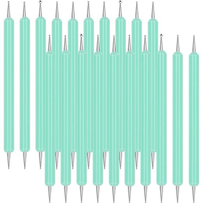 Ashmacdo 20 Pcs Dotting Tools for Painting,Ball Embossing Tool Tracing Stylus for Transfer Paper Drawing Nail Art - color: Teal