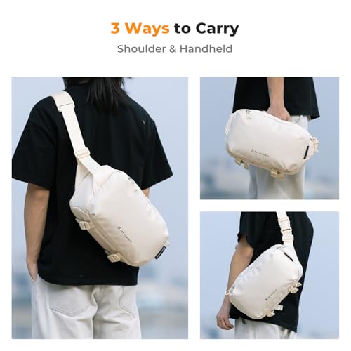 K&F CONCEPT 2 in 1 Camera Sling Bag, Everyday Shoulder Bag - color: 06 Beige Medium