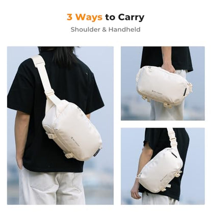 K&F CONCEPT 2 in 1 Camera Sling Bag, Everyday Shoulder Bag - color: 06 Beige Medium