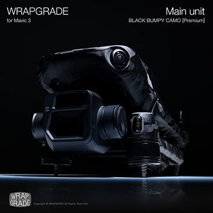 WRAPGRADE Skin Compatible with DJI Mavic 3 Pro (Black Bumpy CAMO) - color: Black Bumpy Camo / Pro