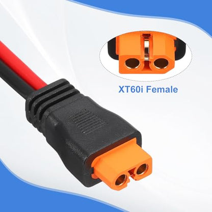 MECCANIXITY XT60i to O Ring Terminal Cable, 12AWG 8FT 300V XT60i Female to O Ring Eyelet Terminal Plug Connector for Lithium Batteries Solar Power Systems FPV Racing Drones - size: 12AWG 8FT, style: 300V
