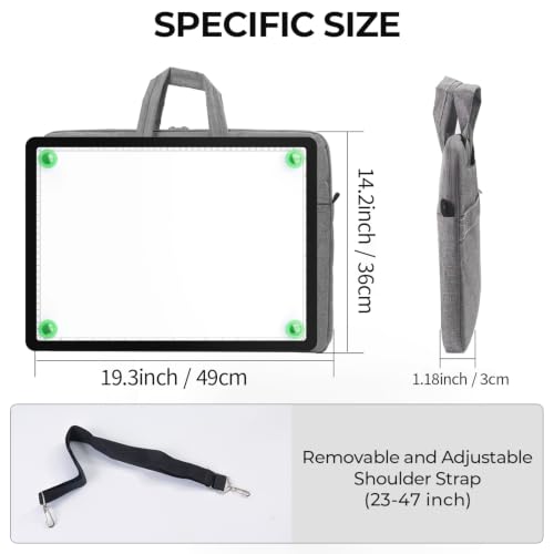Rechargeable A3 Light pad with Bag,Bright Magnetic Light Box for tracing - size: A3 with Bag(Rechargeable)