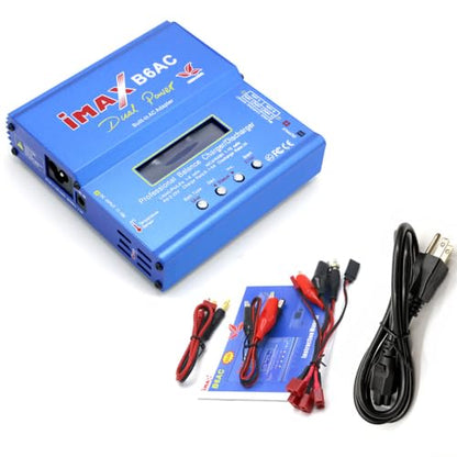 B6AC 80W AC DC Smart Balance Charger T Plug for LiPo Li-ion NiMH 6S