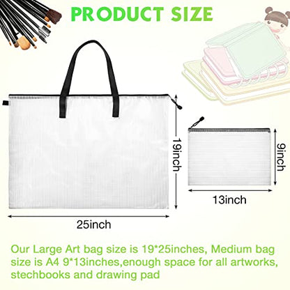 Saintrygo 10 Pcs Art Portfolio Bag Zipper File Storage, for Back to School
