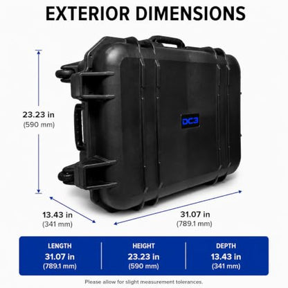 DCB Cases - Element 7895F Waterproof Hard Case with Foam Insert - IP67 Dustproof | Impact Resistant | Wheeled Protective Equipment Case | Pressure Valve | Lockable