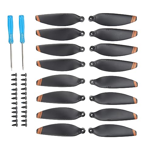 16PCS Drone Propeller Blades Props Replacement, 2.3x0.6in, Low Noise Blades, with 24 Screws 2 Screwdrivers, Stable