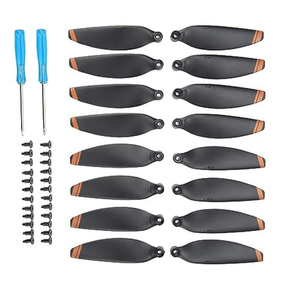 16PCS Drone Propeller Blades Props Replacement, 2.3x0.6in, Low Noise Blades, with 24 Screws 2 Screwdrivers, Stable