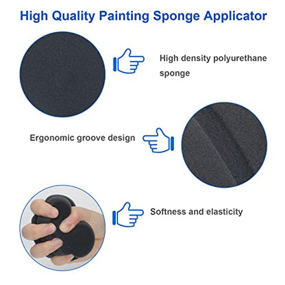 Boyistar Paint Sponge Black 6Pcs, Detail Painting Sponge Double-Side - color: 6 Black