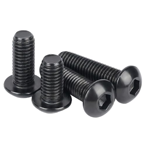 M2 x 4mm(50 Pack) Button Head Hex Socket Cap Screws Bolts, Hex Drive Bright Finish Fully Machine Thread, Corrosion Resistant Black Oxide 304 Stainless Steel 18-8 Screws - size: M2 x 4mm