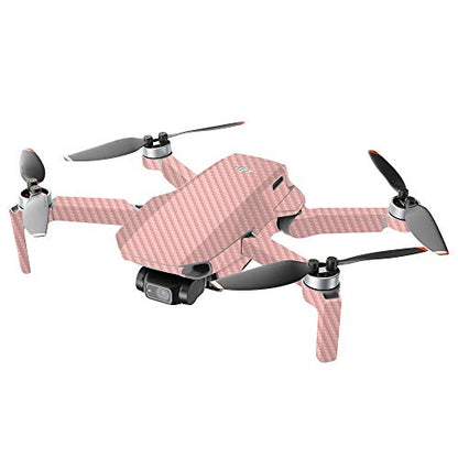 MIGHTY SKINS MightySkins Carbon Fiber Compatible with DJI Mini 2 Portable Drone - Solid Blush | Protective, Durable Textured Carbon Fiber Finish | Easy to Apply and Change Styles | Made in The USA - color: Blush