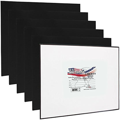 U.S. Art Supply 16 X 20 Inch Black Art Canvas Board Panels 6 Pack - 8 Ounce - size: 16" x 20"