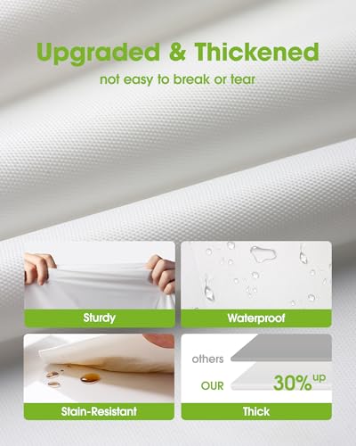 Pureegg Plastic Table Cloth Disposable 6 Pack, 84 Inch Round, White - color: White, size: 84" Round