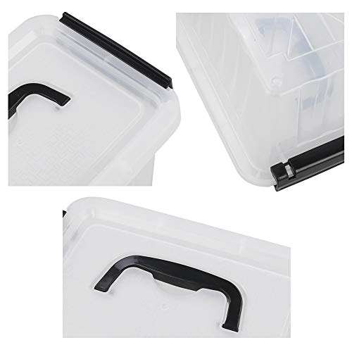 Asking Small Plastic Latching Box, Lidded Storage Bins, 6 Packs, 3 Quart - size: 3 L