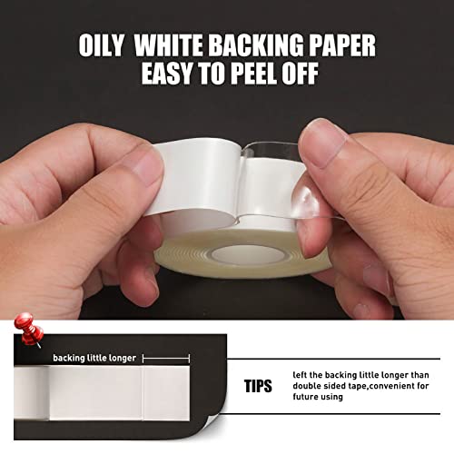 Double Sided Tape Heavy Duty, Clear, Acrylic, Sticky Nano Mounting Tape - size: 1/2"