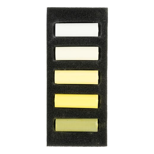 Rembrandt Soft Pastel Micro Set, 5-Piece Half Sticks, Cool Yellows - color: Cool Yellows, style: 5 Half Sticks in Micro Set