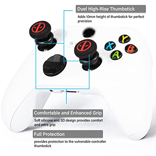 FPS Thumbstick Extender & Printing Rubber Silicone Grip Cover 2 Sets for Xbox Series X/S & Xbox One Controller(Immortal) - color: 19