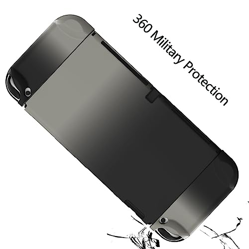 COMCOOL Dockable Case for Nintendo Switch Oled - [9 FT Military Grade Drop Protection] [with Tempered Glass Screen Protector] Protective Cover for Nintendo Switch Oled - Black Offwhite - color: Offwhite Black