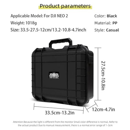 Neo 2 Hard Case, Waterproof Travel Carrying Case Storage Shoulder Bag for DJI Neo 2 Fly More Combo, RC-N3 Remote Controller and Accessories