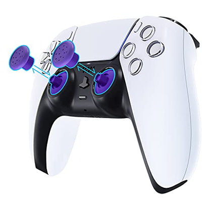 eXtremeRate ThumbsGear Interchangeable Ergonomic Thumbstick for PS5 Controller, for PS4 All Model Controller - 3 Height Domed and Concave Grips Adjustable Joystick - Purple - color: Purple