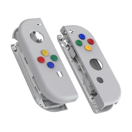 eXtremeRate DIY Replacement Shell Buttons for Nintendo Switch & Switch OLED, Rhapsody Violet Custom Housing Case with Corlorful Button for Joycon Handheld Controller [Only The Shell, NOT The Joycon] - color: Rhapsody Violet