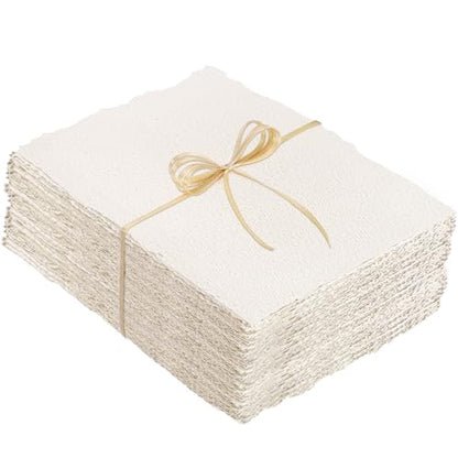 100 Sheets Watercolor Paper 5 x 7 in, 300 GSM Deckled Edge Handmade Paper - size: 5 x 7inch