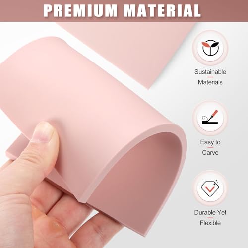 Bobblebro 5 PCS 4"x6" Soft Linoleum Blocks for Printmaking & Stamp Making - color: 4"×6"-5PCS