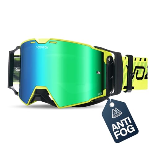 Motocross Goggles Anti-Fog Motorcycle Protective Eyewear for Men - color: Green