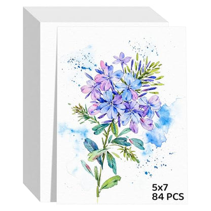 84 Sheets Watercolor Paper 5x7, 110lb/230gsm Cotton Watercolor Paper Loose - size: 5x7 Inch-84 Sheets