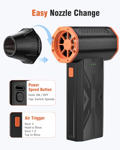 Electric Air Duster, 110000 RPM Cordless Rechargeable Compressed Air Duster