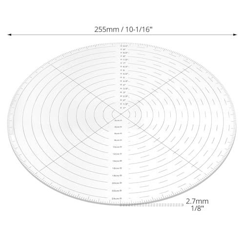 QWORK 10" Round Center Finder Compass with Clear Acrylic for Precise Circle Marking on Irregular Surfaces, Crafting, Woodworking, and Carpentry Tool
