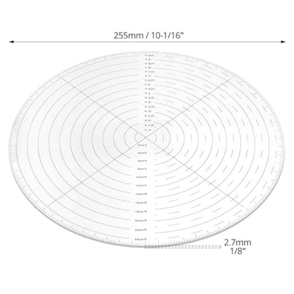 QWORK 10" Round Center Finder Compass with Clear Acrylic for Precise Circle Marking on Irregular Surfaces, Crafting, Woodworking, and Carpentry Tool