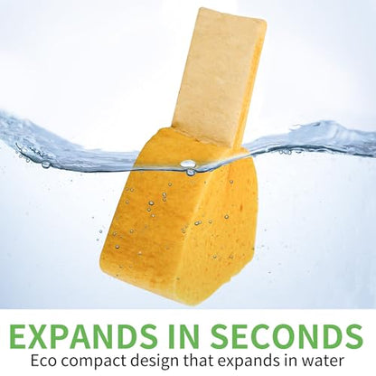 4 Pack Compostable Thicker Pop-Up Sponges - Expanding, Non-Scratch, Plant-Based Dish Cellulose Sponges Car Wash Sponge