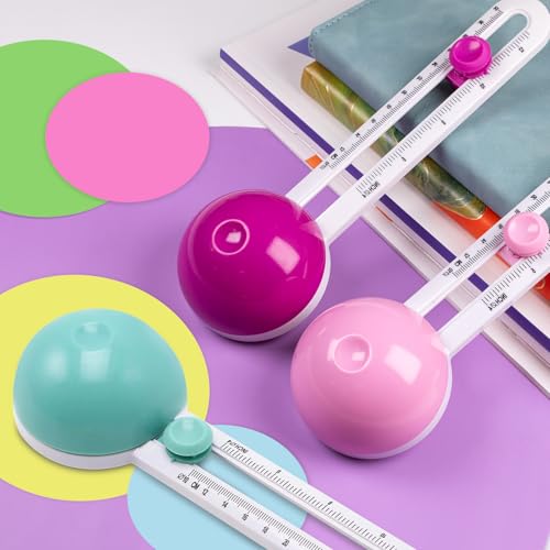 Circle Cutters with 3 blades, Cut Circle Diameter 4'' to 12.5'', Pink - color: Pink