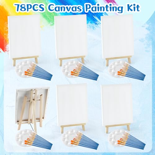 Painting Supplies78Pcs Set with 16" Easels+11"x14"Canvases for Sip&Paint