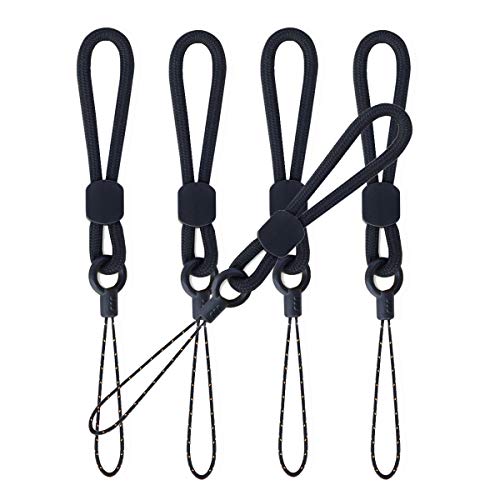 YOUOWO 5Pack Short Rope Small Black Lanyard,Ring Lanyards Finger Strap - color: 5 Black Lanyard Finger