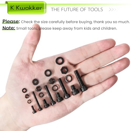 M3 M4 M5 M6 Hex Socket Bolts and Nuts Assortment Kit, 1160Pcs - size: F. M3 M4 M5 M6
